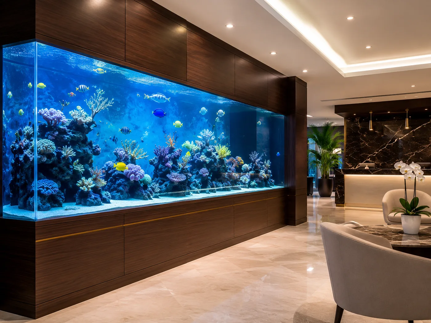 Custom glass aquarium setup visual
