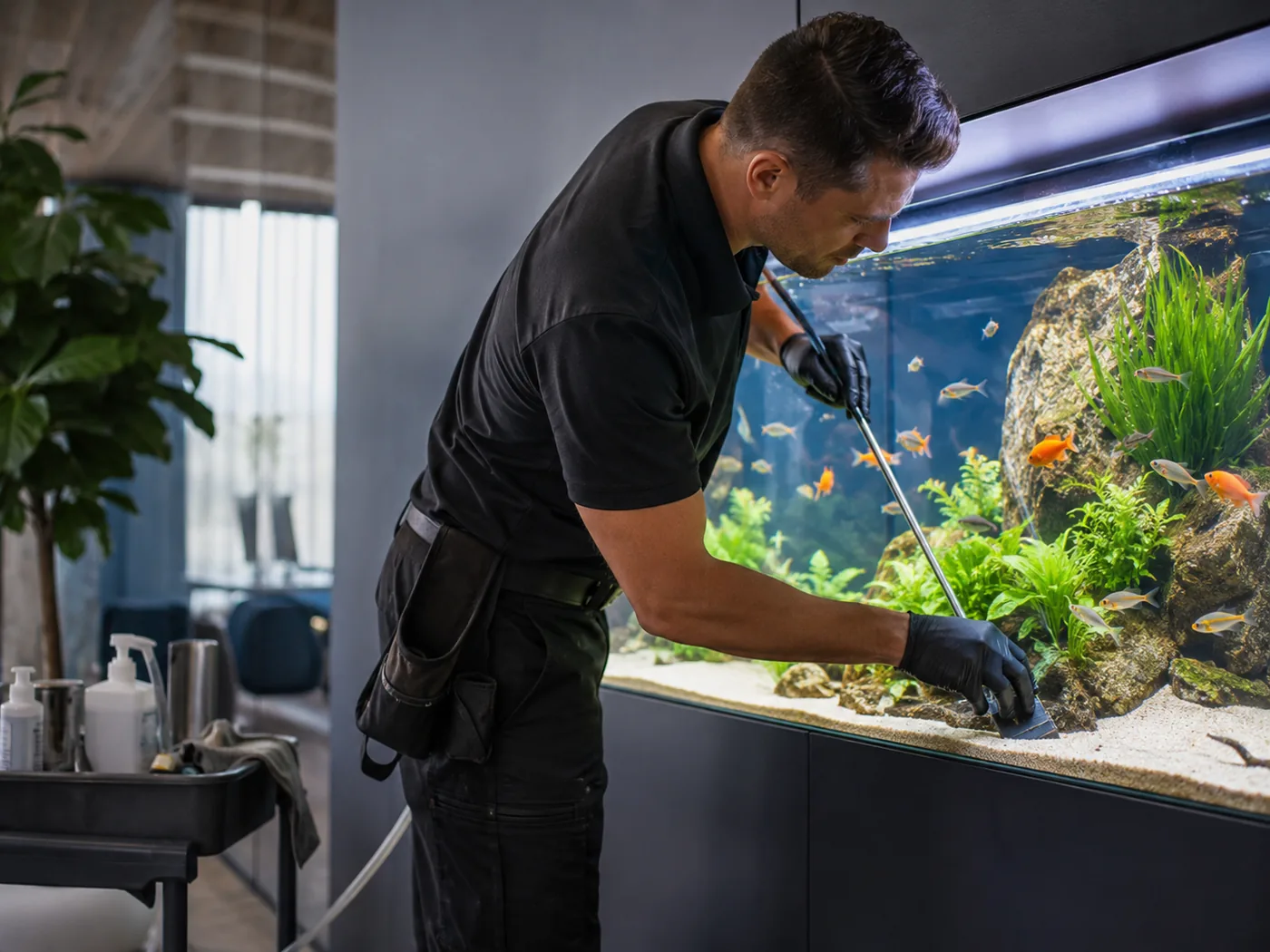 Aquarium maintenance support visual